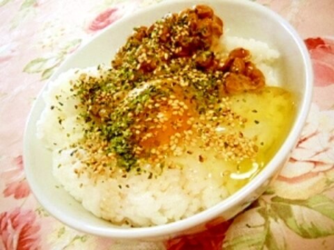 風味豊か❤ツーンと味わう納豆青海苔ＴＫＧ❤